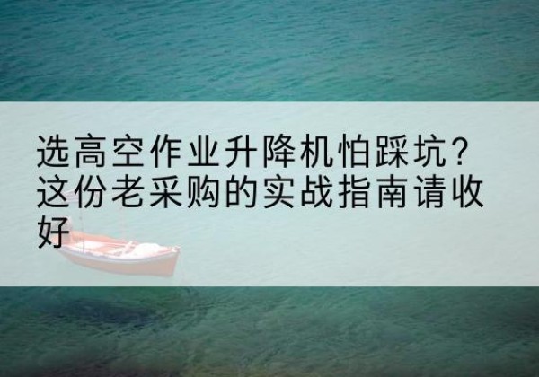 金牛高空作业升降机厂家推荐-选高空作业升降机怕踩坑？这份老采购的实战指南请收好